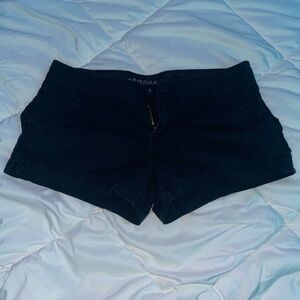 stretchy black jean shorts